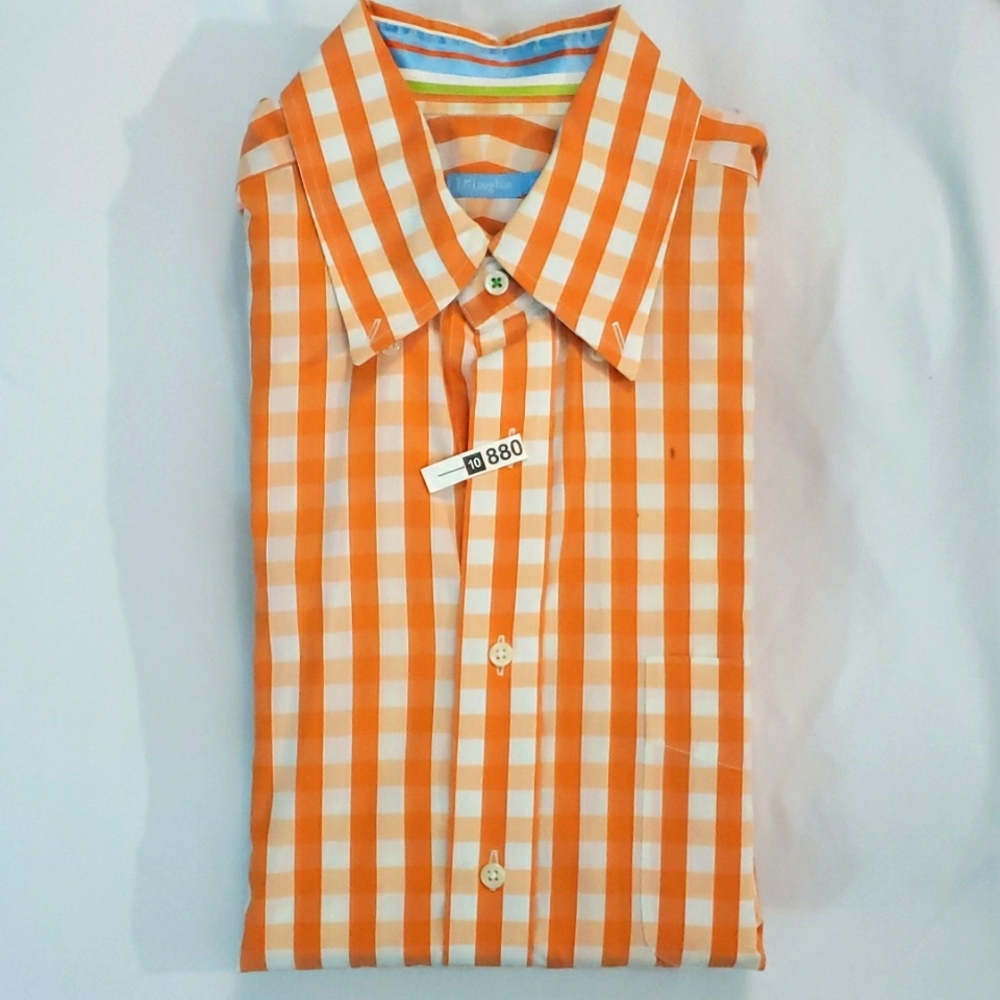 J. McLaughlin Modern Fit Long Sleeve Shirt in Checkered (Size M)